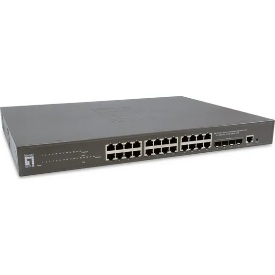 LevelOne GTP-2871 Managed L3 PoE-switch, 24 port + 4 SFP+