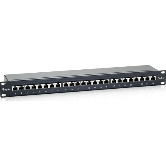 EQUIP 24-port Cat.6 afskærmet patchpanel - sort