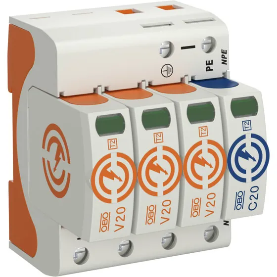 V20 Transientbeskyttelse 3-polet+NPE 280V Type 2