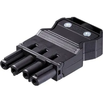 Wieland GST18i4 Hun-stik 4P Skrue 1,5-2,5mm² Sort Ø9,5-11,5mm