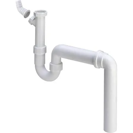 Vandlås PP 1 1/2" x 50 mm med 90° bøjning til køkkenvask