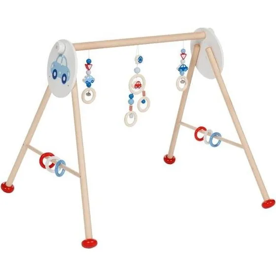 Goki Baby Gym i Træ med Biler og Ringe