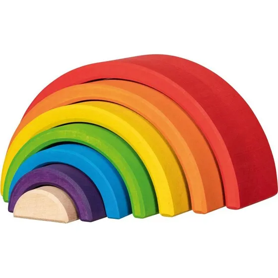 Goki Wooden Building Blocks Rainbow - 5-6 dele i ahorntræ