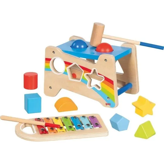 Goki 58304 Hammerbank med Xylofon og Sorteringsfunktion