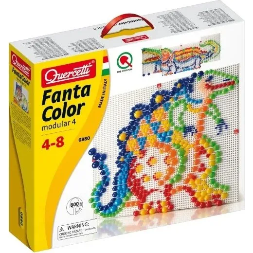 Quercetti FantaColor Stift Mosaik 600 dele – 4 moduler