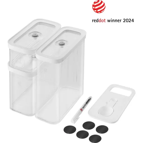 ZWILLING Fresh & Save CUBE Opbevaringssæt, M / 5-dele, Gennemsigtig-Hvid