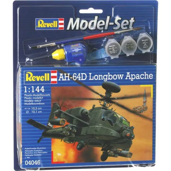 Revell AH-64D Longbow Apache 1:144 Modelbyggesæt med alt inkluderet