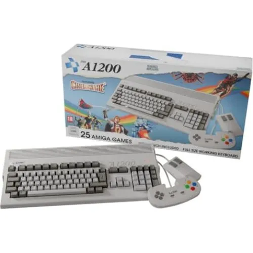 PLAION THEA1200 Konsol Grå - Retro Amiga-replika med tastatur