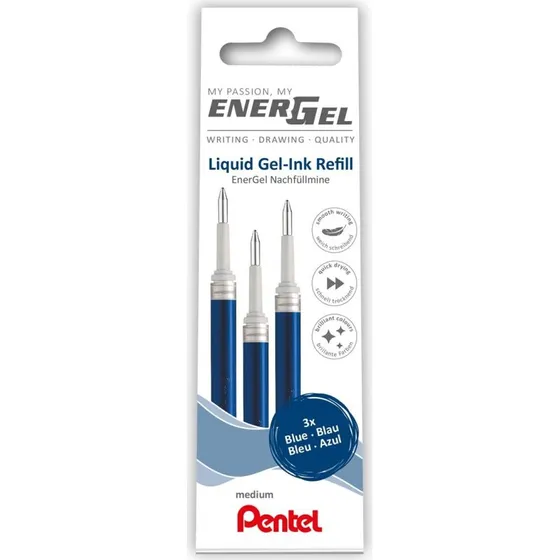 Pentel Energel Blå Refill 0,7 mm - 3-pack