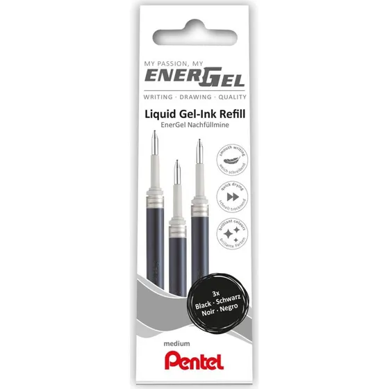 Pentel Energel LR7 Refill 0,7mm Sort - 3 stk.