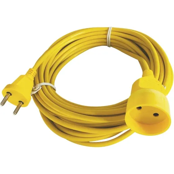 Universal forlængerledning uden jord 10 m, gul