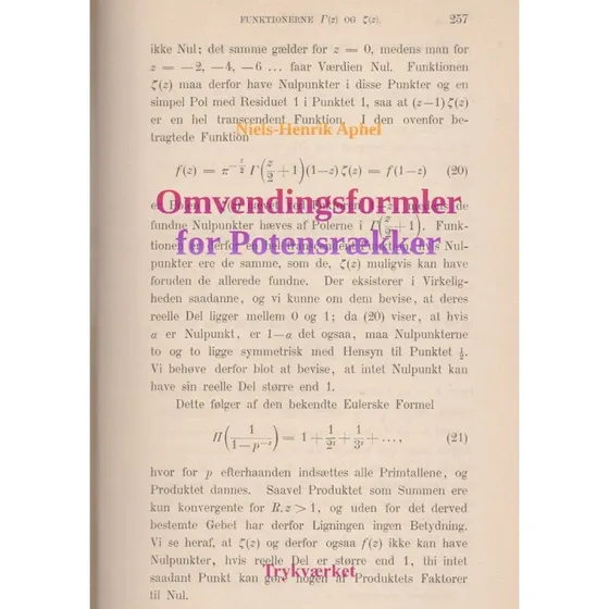 Omvendingsformler for Potensrækker af Niels-henrik Aphel