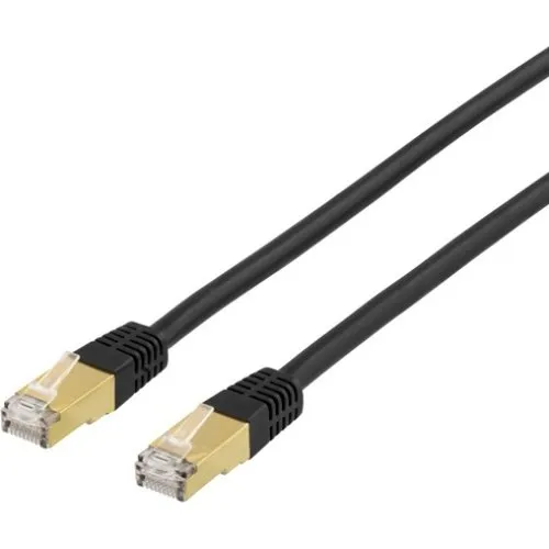 DELTACO S/FTP Cat7 Patchkabel, LSZH, 5m, Sort