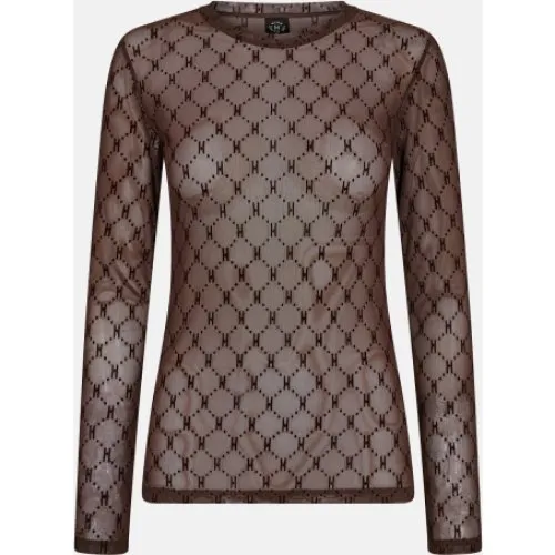 Hype the Detail Mesh Bluse i Brun