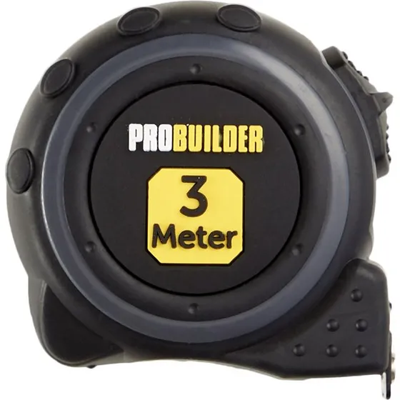 ProBuilder Målebånd 3 meter - Gummibelagt og kraftigt