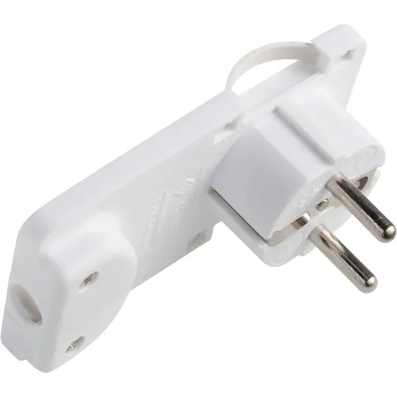 Schuko Vinkelstikprop Flad 16A 250V Hvid