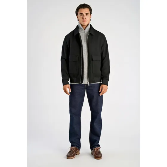 Lindbergh Wool Look zip-through jakke, sort L