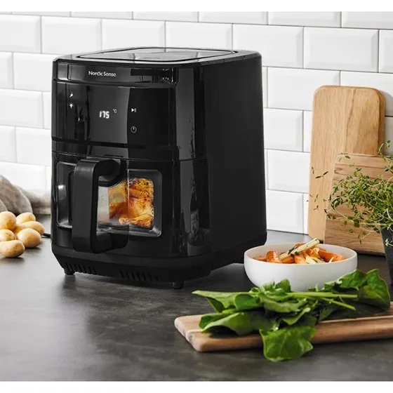 Nordic Sense Airfryer 9 liter 2000 watt - Sort