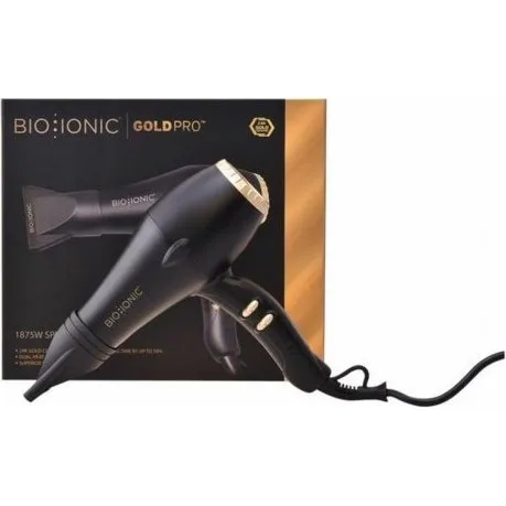 Bio Ionic Goldpro hårtørrer, sort, EU-stik, 1.200 W