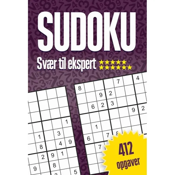 Sudoku - Svær til ekspert, 412 opgaver