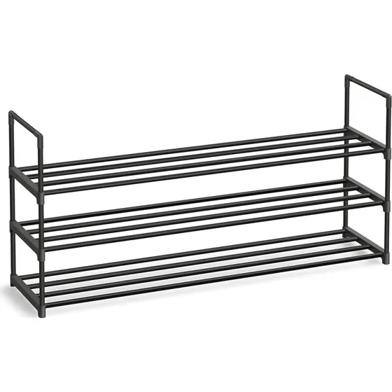 Alma skoreol - Sort - 3 hylder (116 cm)