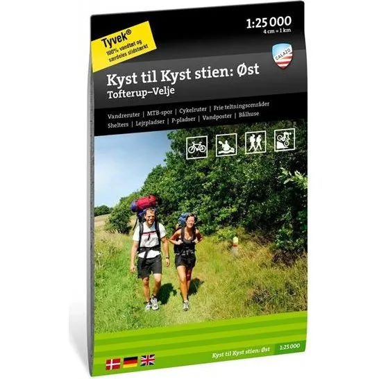 Calazo Kyst til Kyst Øst Vandrekort Tofterup-Vejle 1:25.000