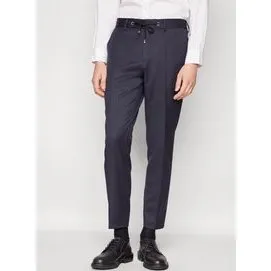 BOSS Business Bukser slim fit 100% uld – mørkeblå