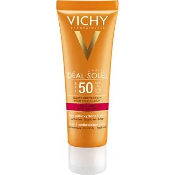 Vichy Capital Soleil Anti‑Age 3‑i‑1 SPF 50, 50 ml