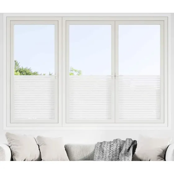 vidaXL Statisk Vinduesfilm Frostede Striber 60 x 500 cm PVC