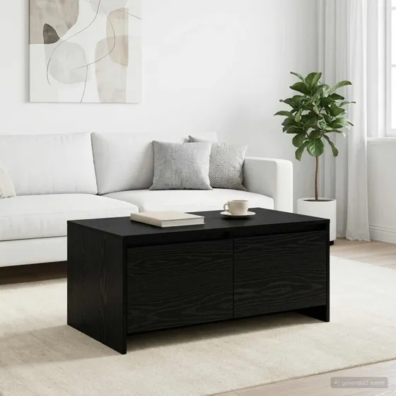 vidaXL Sofabord Sort Eg 90 x 50 x 41,5 cm