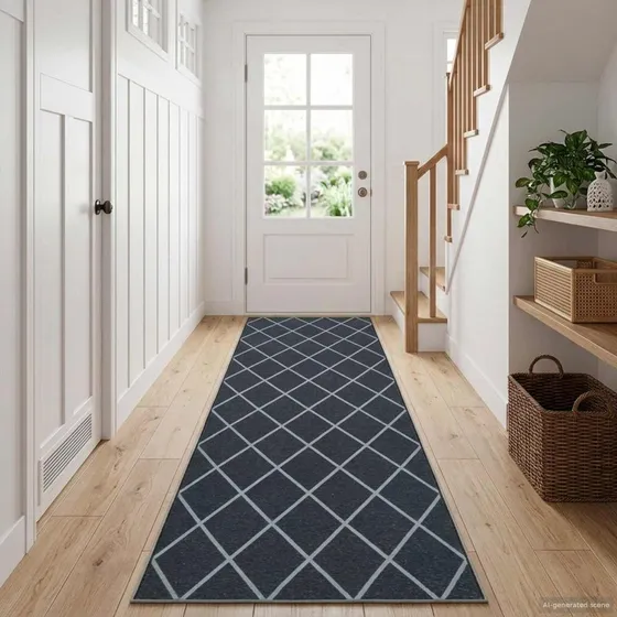 vidaXL Tæppe Runner ORIZ Sort Mesh 100x300 cm