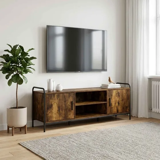 vidaXL TV-skab i røget eg, 133 x 33 x 50 cm