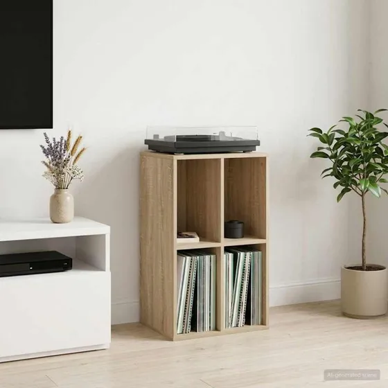 vidaXL Pladeskab Sonoma-eg 44,5 x 36,5 x 74,5 cm