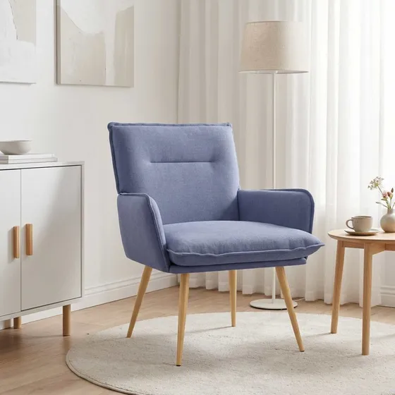 vidaXL Lænestol Jeans blå i stof