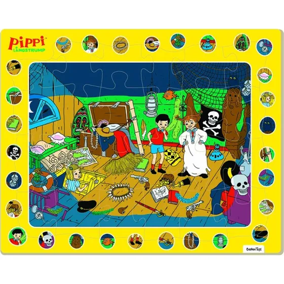 Barbo Toys Pippi Langstrømpe Rammepuslespil - 24 brikker