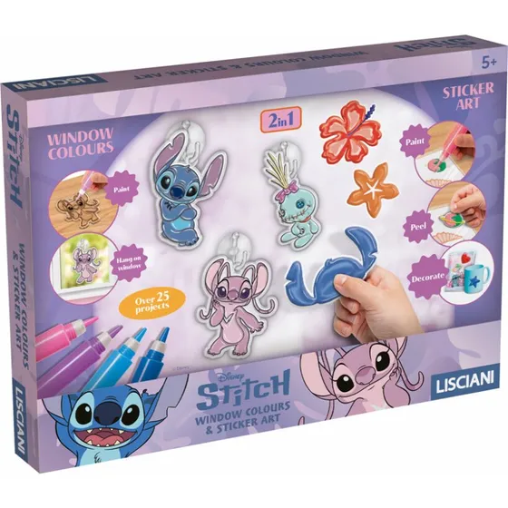 Lisciani Disney Stitch & Angel Window Colors & Sticker Art