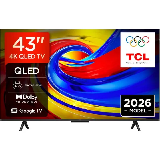 TCL 43P7L 43" 4K QLED Smart TV - Sort