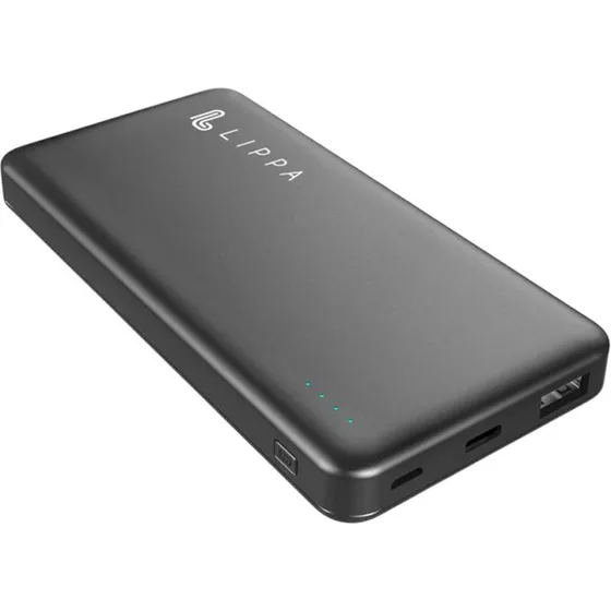 Lippa Powerbank 10.000 mAh 18W USB‑C PD & USB‑A QC - Sort