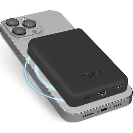 SBS Magnetisk Powerbank 5.000 mAh - Sort