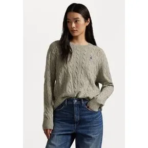 Polo Ralph Lauren Kabelstrik Uld-Cashmere Sweater, Light Vintage Heather