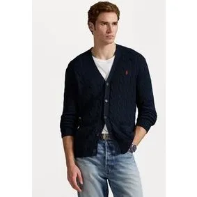 Polo Ralph Lauren Cable-knit bomuldscardigan, hunter navy