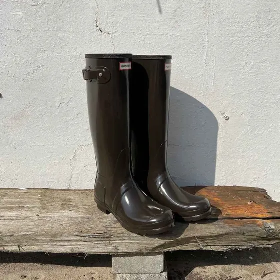 HUNTER Original Tall Gloss gummistøvler – chokoladebrun