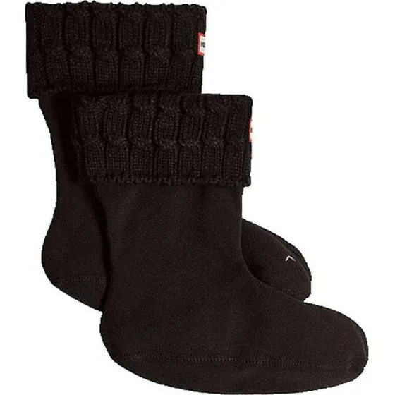 Hunter 6 Stitch kabelmanchet korte støvlesokker – sort