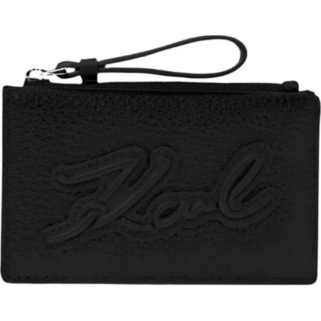 Karl Lagerfeld SQUARE FLAP ZIP CH GRAINY pung, sort