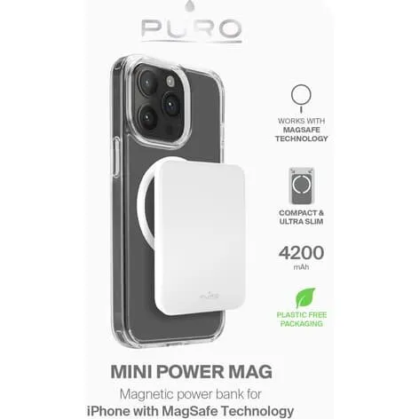 Puro Slim Power Mag 4200 mAh USB‑C – hvid