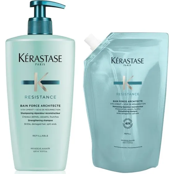 Kérastase Resistance Bain Force Architecte 2×500 ml (shampoo + refill)