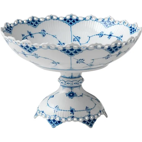 Royal Copenhagen Musselmalet Helblonde Skål på fod 140 cl