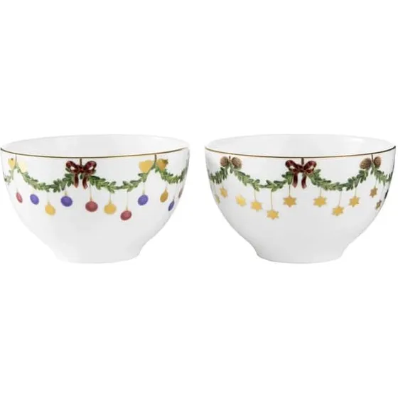 Royal Copenhagen Stjerne Riflet Jul skåle 30 cl, 2 stk.