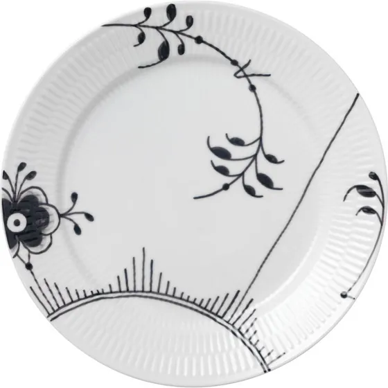 Royal Copenhagen Sort Mega Riflet middagstallerken 27 cm, Dek. 2