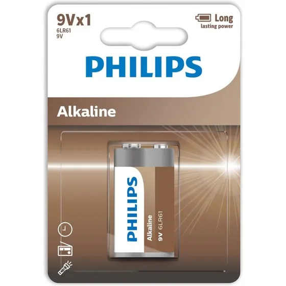 Philips Tech Alkaline 9V (LR61) batteri